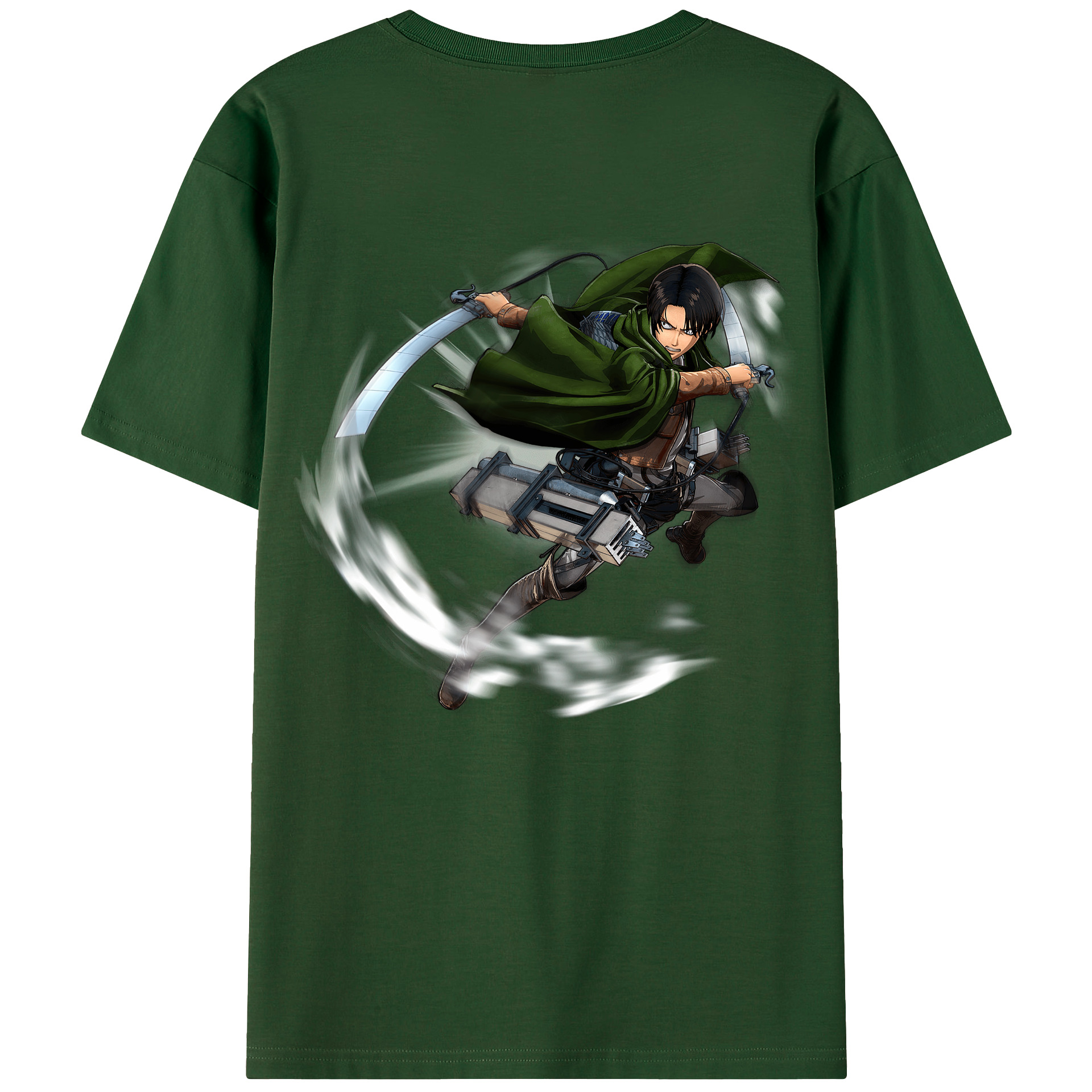 （画像用） 進撃の巨人 リヴァイ·アッカーマン Attack on Titan Levi Ackerman 綿100％半袖Tシャツ（背面プリント）